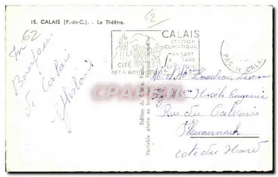 Calais (P.-de-C.) — Teatr — Wydawnictwo Cité, Paryż — Rewers