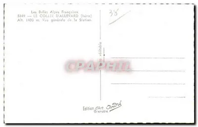 Le Collet d'Allevard — Ogólny widok stacji — Wydawnictwo Art André, Grenoble — Rewers