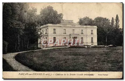 Stara pocztówka Parcay-sur-Vienne Zamek La Breche (główna fasada)