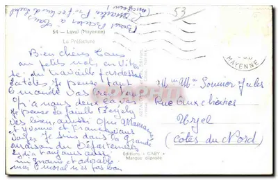 Portal de la Prefectura de Mayenne — Editor Caby, n°53 — Reverso