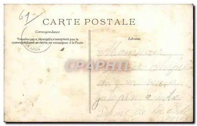 Bilhete postal antigo Um souvenir de Vimoutiers Fleurs — Verso