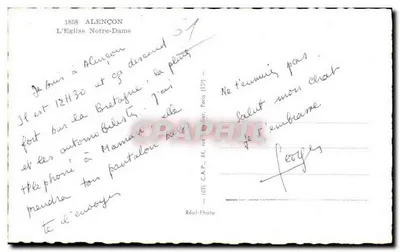 Alençon — La Chiesa di Nostra Signora — C.A.P. n° 1558 — Verso