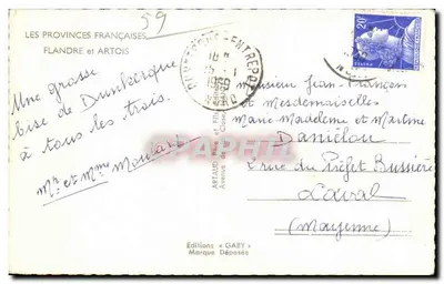 Flandre i Artois — ilustrowana kartka pocztowa — Wydawnictwo Gaby — Rewers