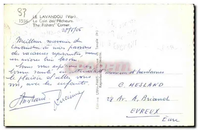 Le Lavandou (Var) — El Rincón de los Pescadores — Ediciones LYN-A-PARIS — Reverso
