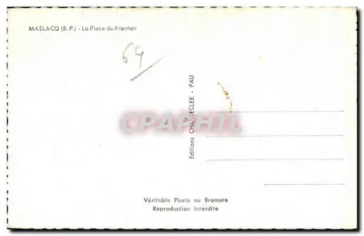 Maslacq (B.P.) — La Place du Fronton — Éditions Chantecler, Pau — Verso