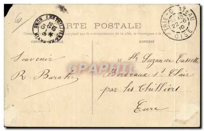 Stara pocztówka Chateau Trie Chateau Sainte Marguerite Oise — Rewers