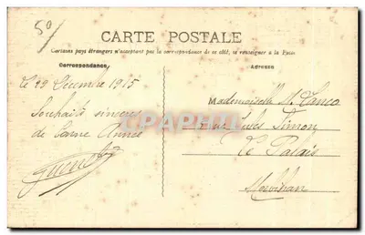 Malo-les-Bains — Plein Turenne — uitgever H. Baudouin, Dijon — Achterkant