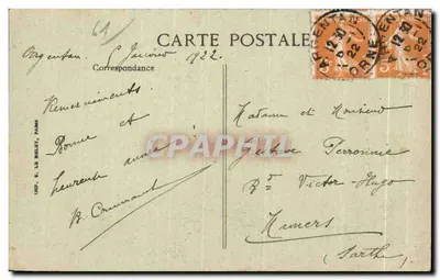 Argentan (Orne) — A Velha Torre — Imp. E. Le Belley, Paris — Verso
