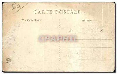 Bilhete postal antigo Trie Chateau Oise Vista Geral A estação — Verso