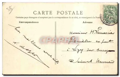 La Charité - L'Asile — vista da cidade e do vinha — B.F., PARIS — Verso