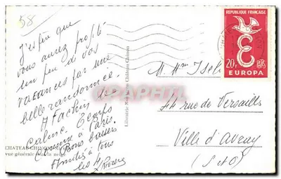 Château-Chinon-Nive — algemene uitzicht onder sneeuw — Librairie Malibran Chinon — Achterkant