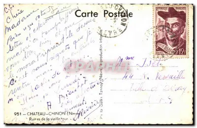 Ruïnes van de oude toren — Château-Chinon (Nièvre) — uitgever niet zichtbaar — Achterkant