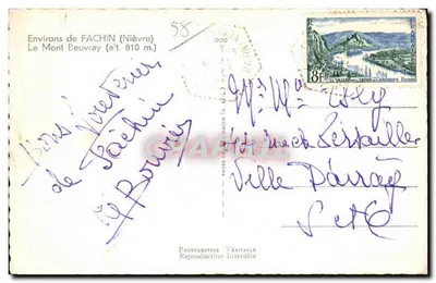 Dintorni di FACHIN (Nièvre) — Il Monte Beuvray (alt. 810 m.) — Fotografia Autentica, Riproduzione Vietata — Verso
