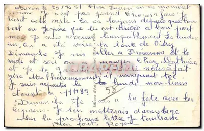 पुराना पोस्टकार्ड ले मोरवान पिटोरेस्क एक कोना चम्पेट्रे ए आई अब्रेवौर वाच — पीछे