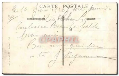Bouchoir (Somme) — De Kerk na het verschrikkelijke bombardement — J. Courcier, Parijs — Achterkant
