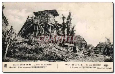 Uma casa de HERBECOURT — destruída durante a Guerra 1914-15-16 — Visé, Paris N° 1486