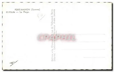 Bilhete postal antigo Fort Mahon La Plage Bateau — Verso