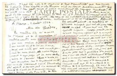 Stara pocztówka Nice Havrais La Poste i ulica Albert I — Rewers