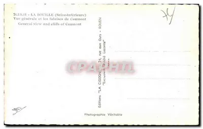 La Bouille (Seine-Inférieure) — Visão geral e as falésias de Caumont — Éditions Véritable — Verso