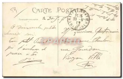 Château-Gaontier (Mayenne) — As Promenades e o Kiosque — Edição J. Malicot, fot. Sablé-sur-Sarthe — Verso