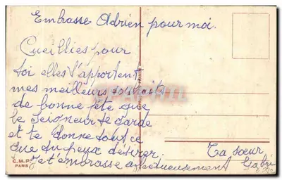 Rosas — composição floral — Bilhete postal moderno Paris — Verso