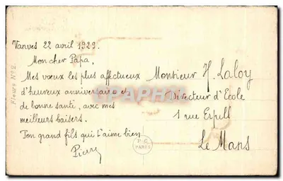 Arranjo de rosas e flores azuis — Feliz Aniversário — Eudes — Verso