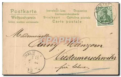 Scarpa riempita di fiori — cartolina postale con poema — Editore Elvire, serie 77 n° 1158 — Verso