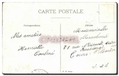 Flores em um carrinho — série 177 — G. B. Paris — Verso