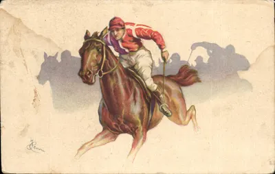 Jockey a cavalo — ilustração — Gasparrini, n° 889-2