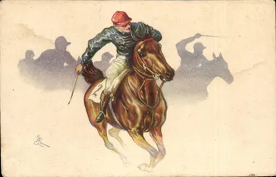 Course de chevaux — Jockey en action — Éditeur : Anna L. Gasparini, Milan