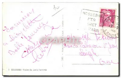 Stara pocztówka Hossegor Widok na Jezioro przy przyjeździe — Rewers