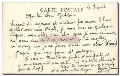 Châteaumeillant (Cher) — Avenida da República - O Campo de Feira — Edição Echegut, n° 210 — Verso