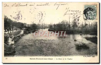 Saint-Florent-sur-Cher — O Cher e o Viaduto — B. F., Paris