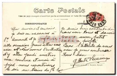 St-Amand-Montrond (Cher) — O Escritório de Correios — Editor E.M. n°30 — Verso