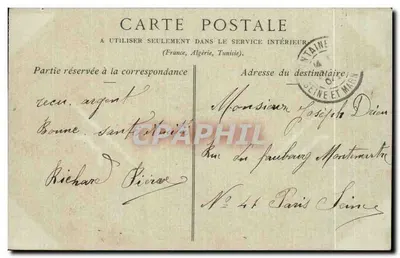 Fontainebleau — El Palacio y el Lago de las Carpes — Colección ND. Fot. n° 193 — Reverso