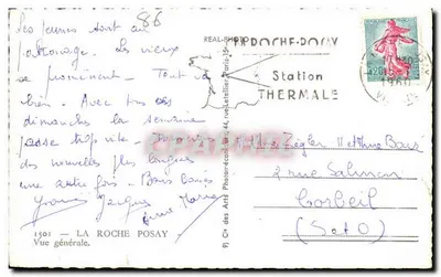 La Roche-Posay — Vista geral — Cie des Arts Photographiques — Verso
