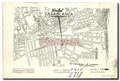 Cena histórica — Hotel Casablanca — editor desconhecido — Verso