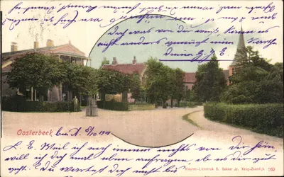 Oosterbeek — vista da praça com igreja — Kleuren-Lichtdruk S. Bakker Jz. Koog-Zaandijk 560