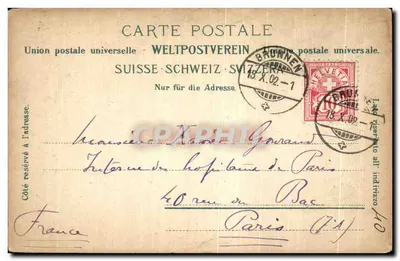 Bilhete Postal Antigo Seelisberg — Verso