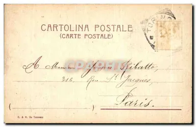 Torino - Piazza Castello ed il Palazzo Reale — éditeur C. & N. De Tommato, n° 08 — Verso