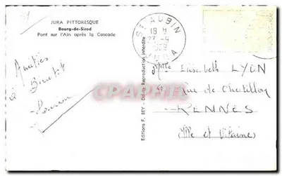 Bourg-de-Sirod — Pont sur l'Ain après la Cascade — Éditions F. BEY — Rewers