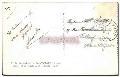 Het Grand-Pont van Saint-Claude — Jura — Cliché Mandrillon — Achterkant