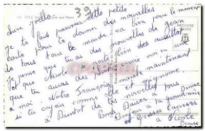 Dole - Plac Kwiatowy — fontanna z lwem — wydanie i fot. ROYET, Rue du Parlement — Rewers