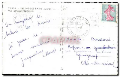 Salins-les-Bains — Algemene uitzicht berienne — Cavet's Monument — LL. — Achterkant