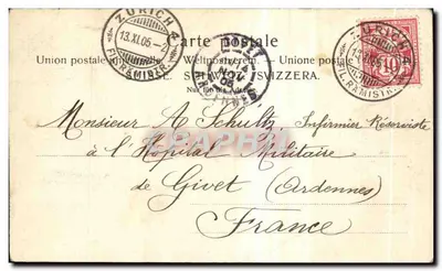 Zurique — Tonhalle, castelo vermelho e galeria Henneberg — Carte postale n°7204 — Verso