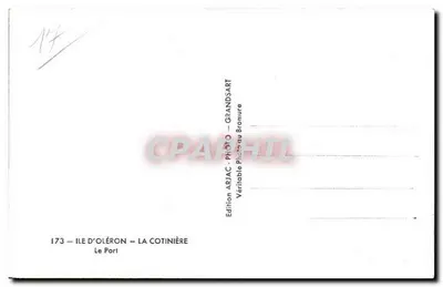 Isla de Oléron — La Cotinière — El Puerto — Edición Ariac - Grandsart — Reverso