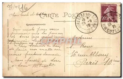 Aubeterre-sur-Dronne (Charente) — vista inspirada en una pintura del siglo XVII — Librairie A. Barrère, Aubeterre — Reverso