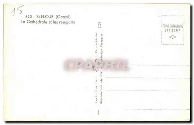 St-FLOUR (Cantal) — A Catedral e os muros — Les Éditions d'Art, 15 rue Marial, Paris — Verso