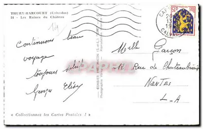 Thury-Harcourt — As Ruínas do Castelo — Combier (S.-et-L.) — Verso