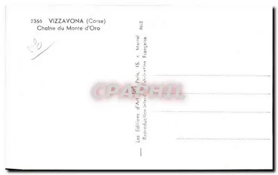 Vizzavona (Corsica) — Chalne du Monte d'Oro — Les Editions d'Art d'Art — Verso